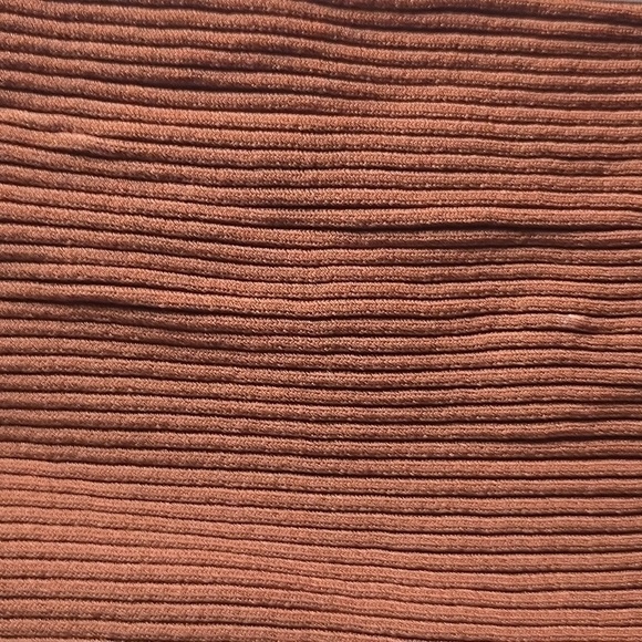 New Staud Dana Ribbed Knit V-Neck Sleeveless Tan/White Midi Dress NWOT Medium - Picture 14 of 16